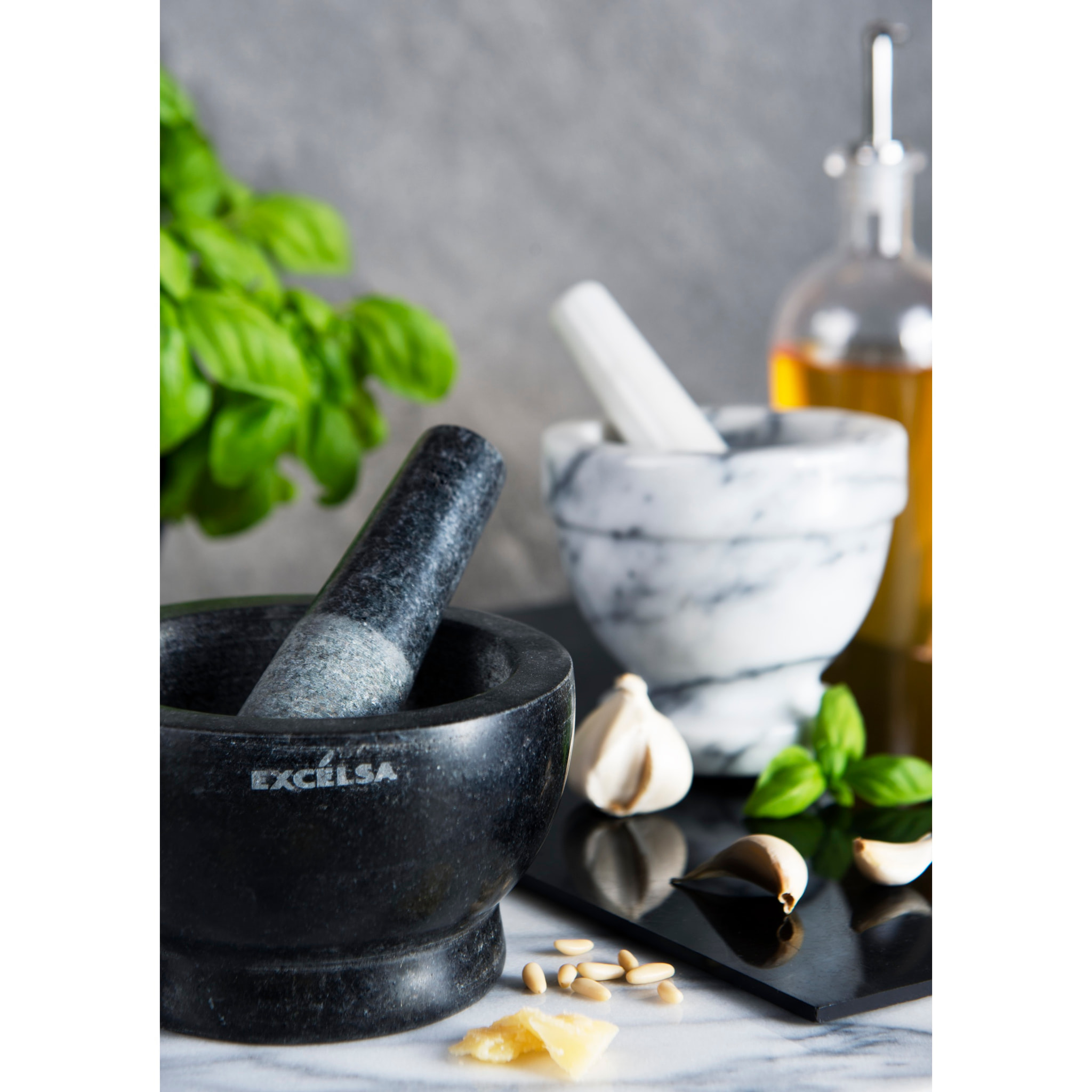 Mortaio piccolo 10 cm Excelsa – Pesto, Marmo Bianco