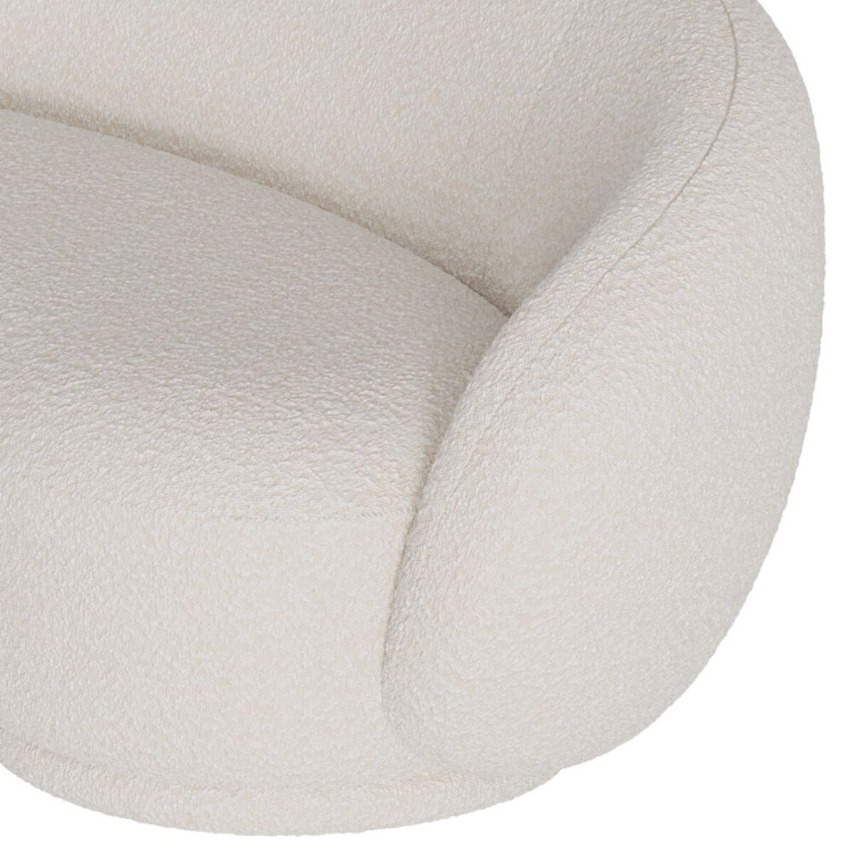 Canapé 3 places en tissu bouclé blanc - Nova