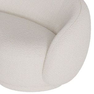 Canapé 3 places en tissu bouclé blanc - Nova