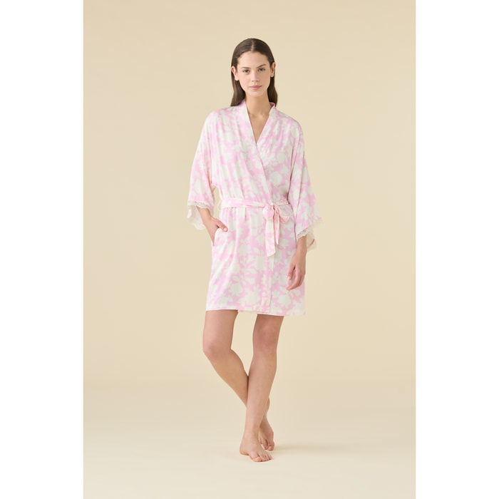 Vestaglia kimono donna estiva in viscosa articolo floret. Noidinotte