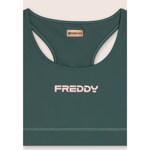 Top sportivo con retro vogatore elasticizzato