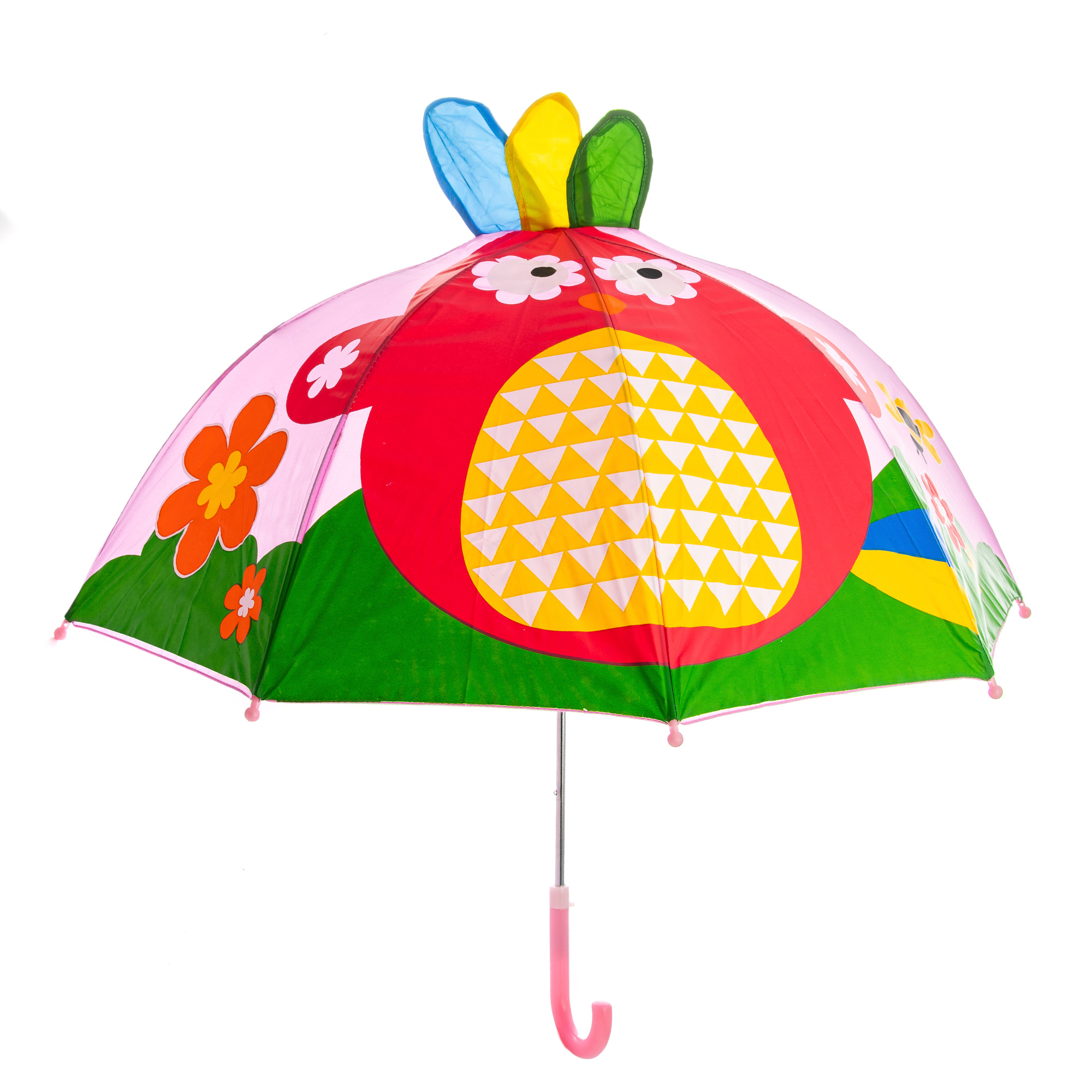 Ombrello per bambini con design di Uccello. Con un diametro di 70 cm e impugnatura comoda.