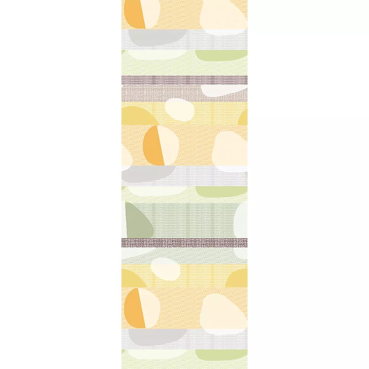Chemin de table pur coton 205 g/m² motif jacquard vert orange Mille galets terre cuite