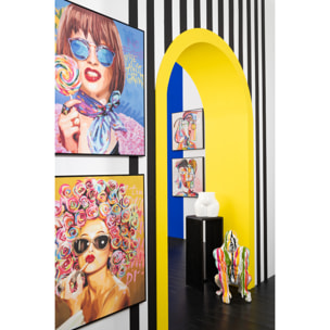 J-Line vase Femme Haut Etain Brillant - polyrésine - blanc - Ø 24.5 cm