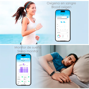 Smartband QS90 design senza schermo con monitor intelligente di attività e salute. Oltre 100 modalità sportive. Cinturino in nylon.