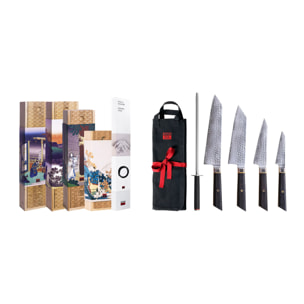 Set Nomade Complet de couteaux (6 pièces) - Collection Bunka San-Mai