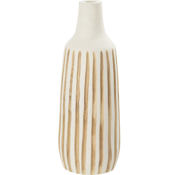 J-Line vase Ying - bois - blanc - medium - H45 cm