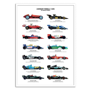 Affiche - Legendary Formula 1 Cars - Olivier Bourdereau