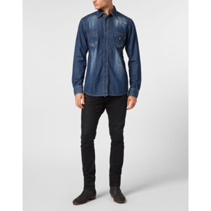 PHILIPP PLEIN Camisa vaquera SKULL&BONES