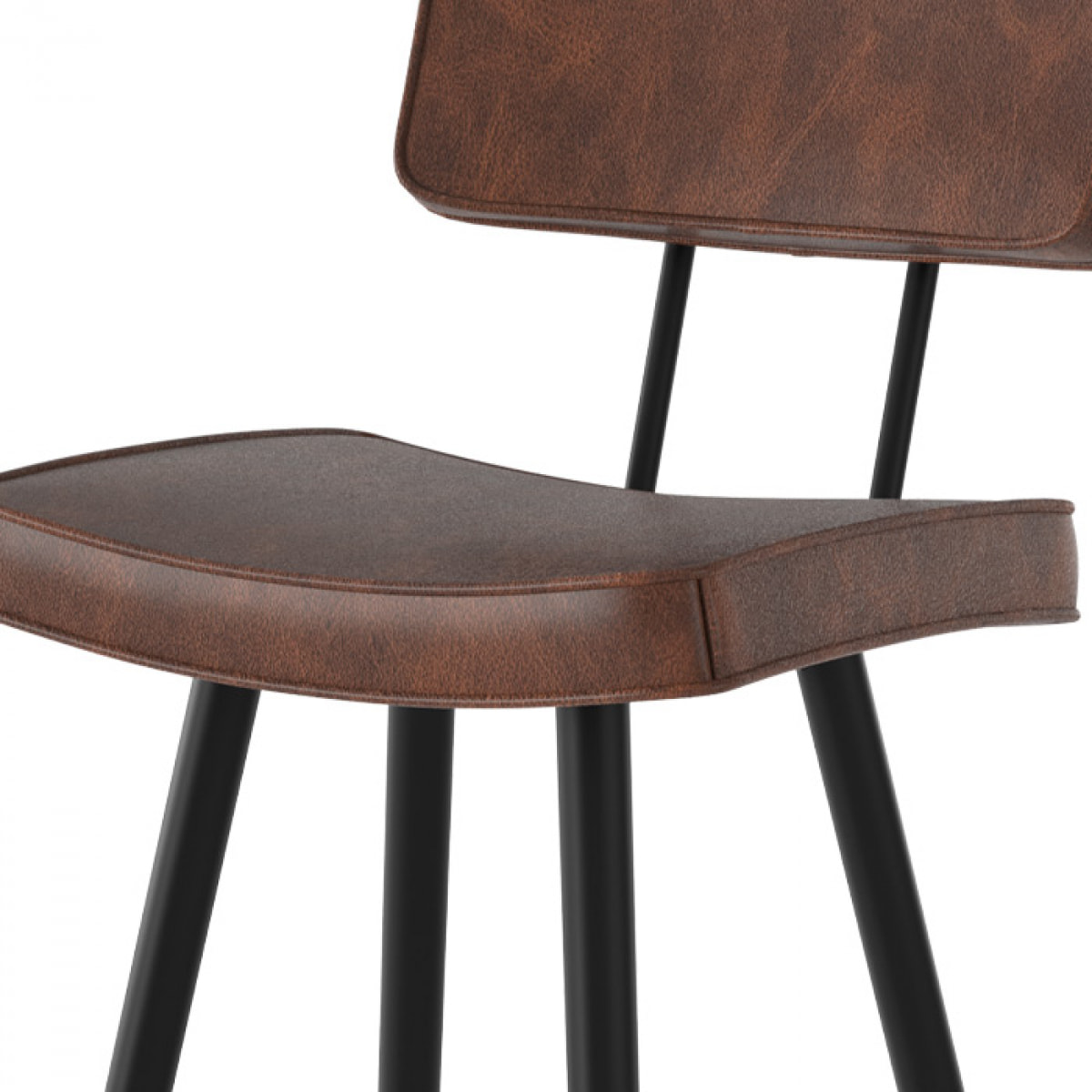 Lot de 2 chaises de bar marron en cuir synthétique 75.5 cm - Texas