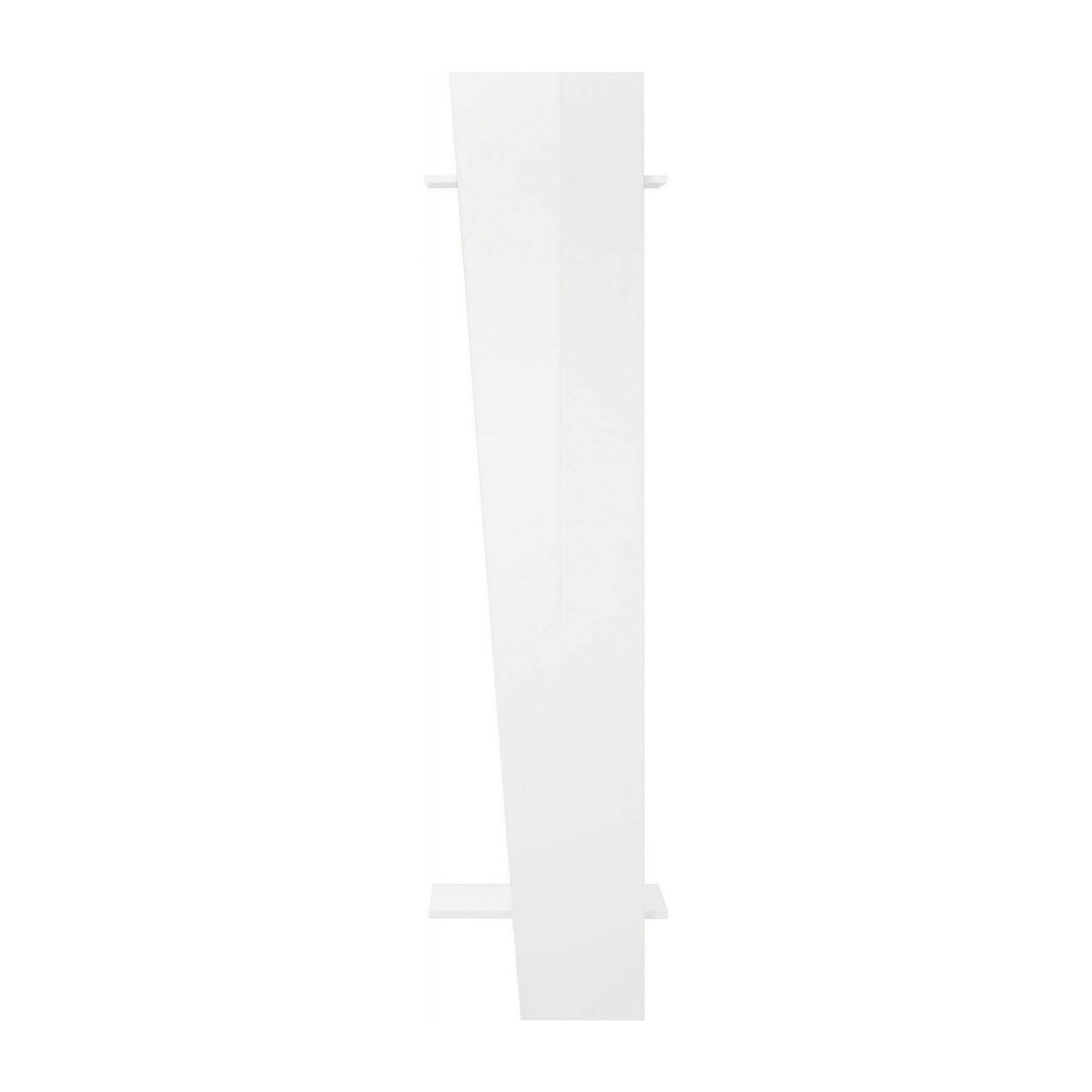 Mobile da ingresso Allinko, Entratina moderna multifunzione, Armadietto multiuso per atrio, 100% Made in Italy, cm 50x30h200, Bianco lucido laccato