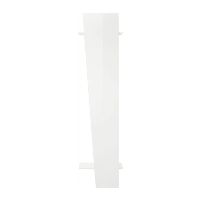 Mobile da ingresso Allinko, Entratina moderna multifunzione, Armadietto multiuso per atrio, 100% Made in Italy, cm 50x30h200, Bianco lucido laccato