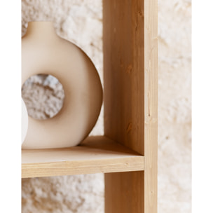 Étagère en bois massif ton chêne moyen de 180x60cm Hauteur: 180 Longueur: 60 Largeur: 35