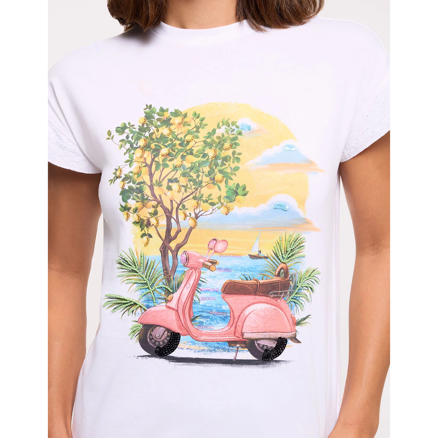 Camiseta Vespa Manga Corta Blanco - Cilemon