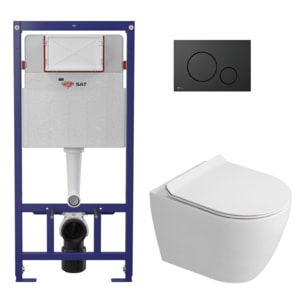 Pack WC bâti-support + WC sans bride Ceramia PixL avec abattant SoftClose + plaque noir (STCEPXWT03-FR)
