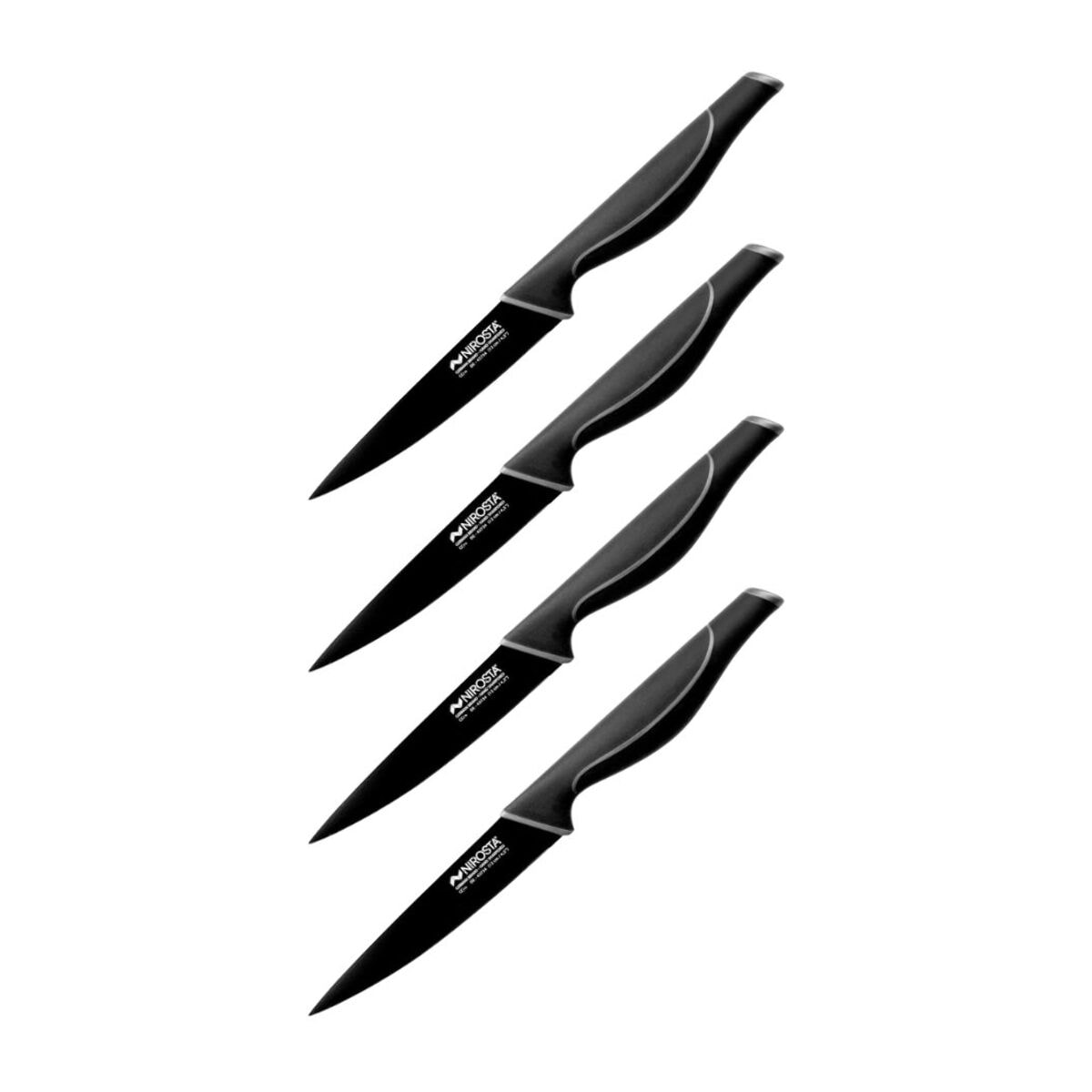 Ensemble de 4 Couteaux d'office 24 cm Nirosta Black Edition