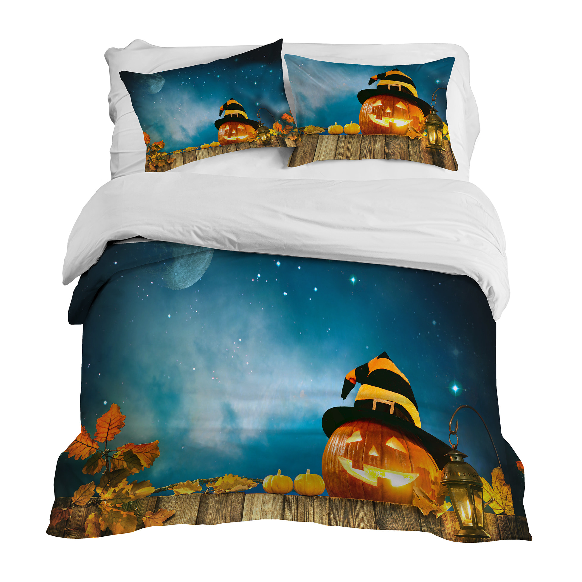 Parure copripiumino Halloween trick or treat stampa digitale 100% cotone