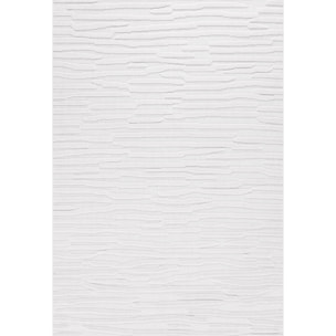 SANTORINI - Tapis d'intérieur/extérieur à motifs en relief rayure - Blanc