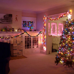 guirnalda con luces led multicolor con controlador de 8 funciones