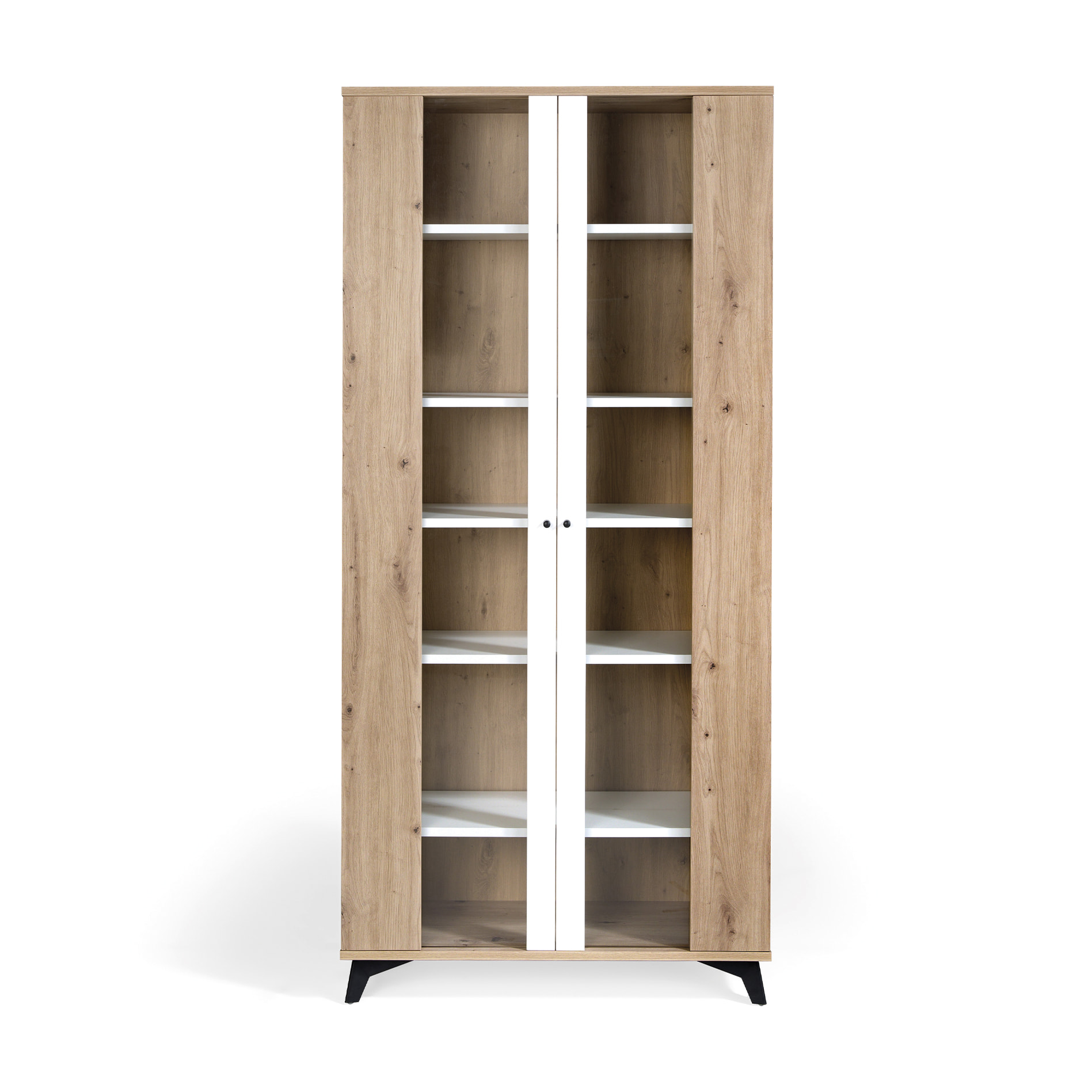 Vitrina – Blanco polar y roble