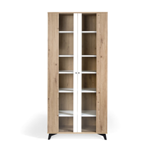 Vitrina – Blanco polar y roble