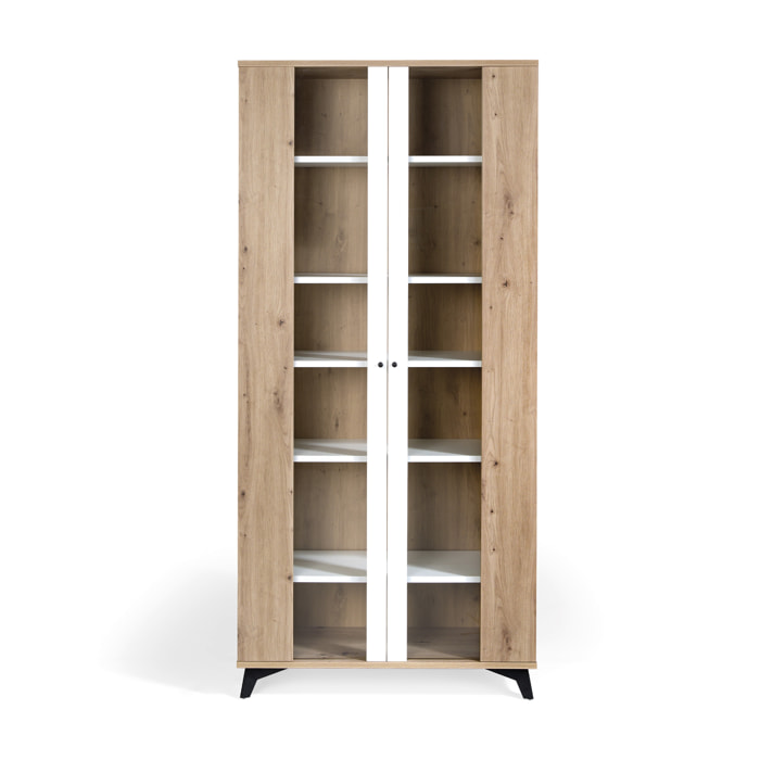 Vitrina – Blanco polar y roble