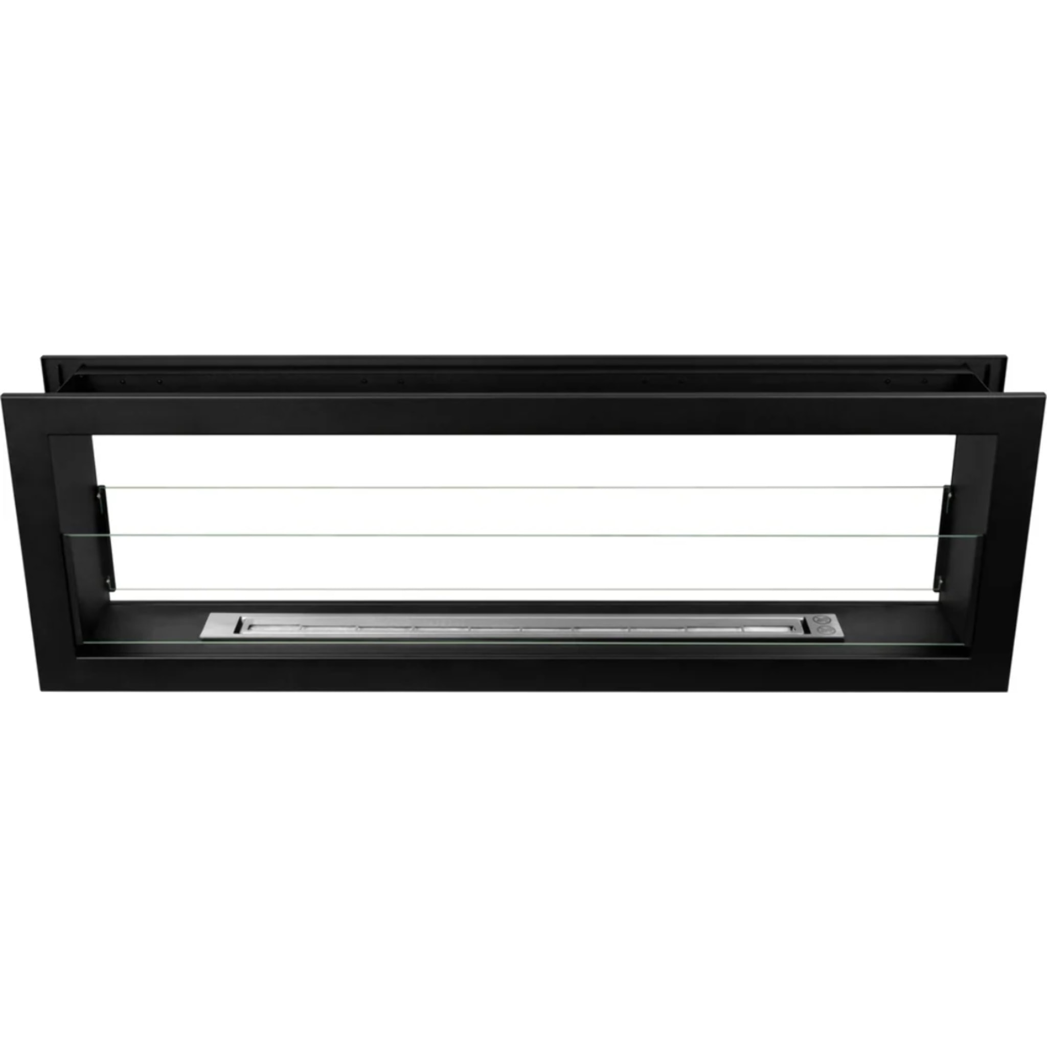Montefalco 120 - Camino a Bioetanolo da Incasso Bifacciale 120x40x15 cm con Bruciatore 1,25lt in Acciaio