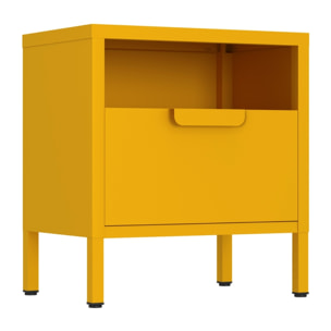 Comodino in metallo con cassetto 45x30x50cm senape - Pop