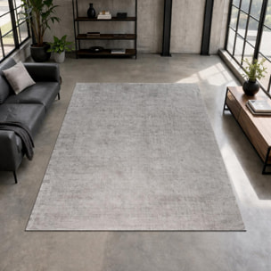 Tapis salon et chambre fait main en viscose motif uni ELWA