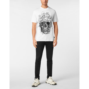 PHILIPP PLEIN Camiseta de cuello redondo y manga corta COURSIVE