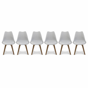 Chaise scandinave bois de hêtre (lot de 6) NILS