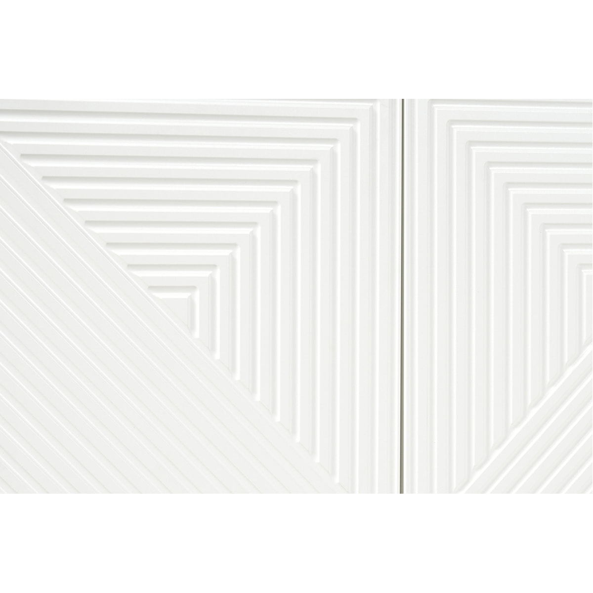 Bibliothèque design gravée blanc mat et métal doré 2 portes L86 cm OZEN