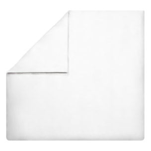 Parure de lit unie en satin de coton bio, taies carrées, TEOPHILE, Blanc Neige