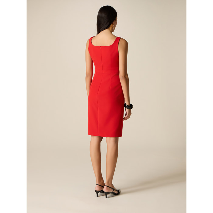 Oltre - Vestito tubino con fibbia metallica - Rosso