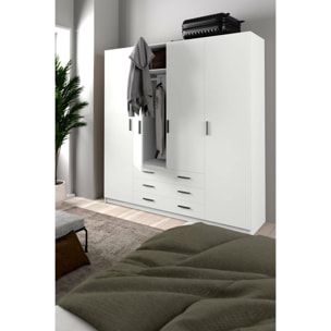 Guardaroba grande Epipola, Mobile camera da letto, Cabina armadio portabiti, Armadio appendiabiti, 196x50 h200 cm, Bianco
