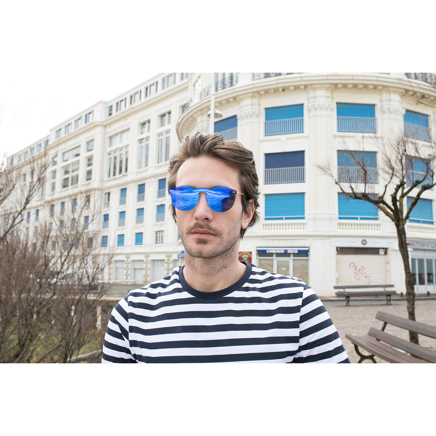 Gafas de sol PALO ALTO HELSINKI - Azul oscuro espacial / Azul oscuro espacial y patillas metálicas doradas