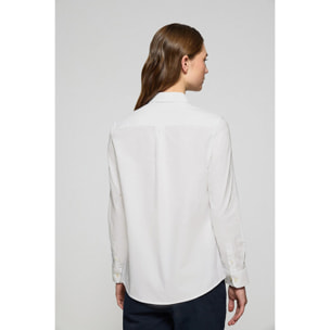 Camicia regular fit bianca con ricamo Polo Club