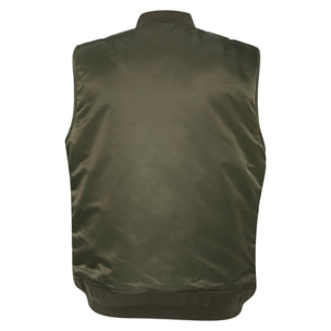 MA-V SLEEVELESS REVERSIBLE BOMBERS WITH  SCHOTT VELCRO 100% NYLON Verde