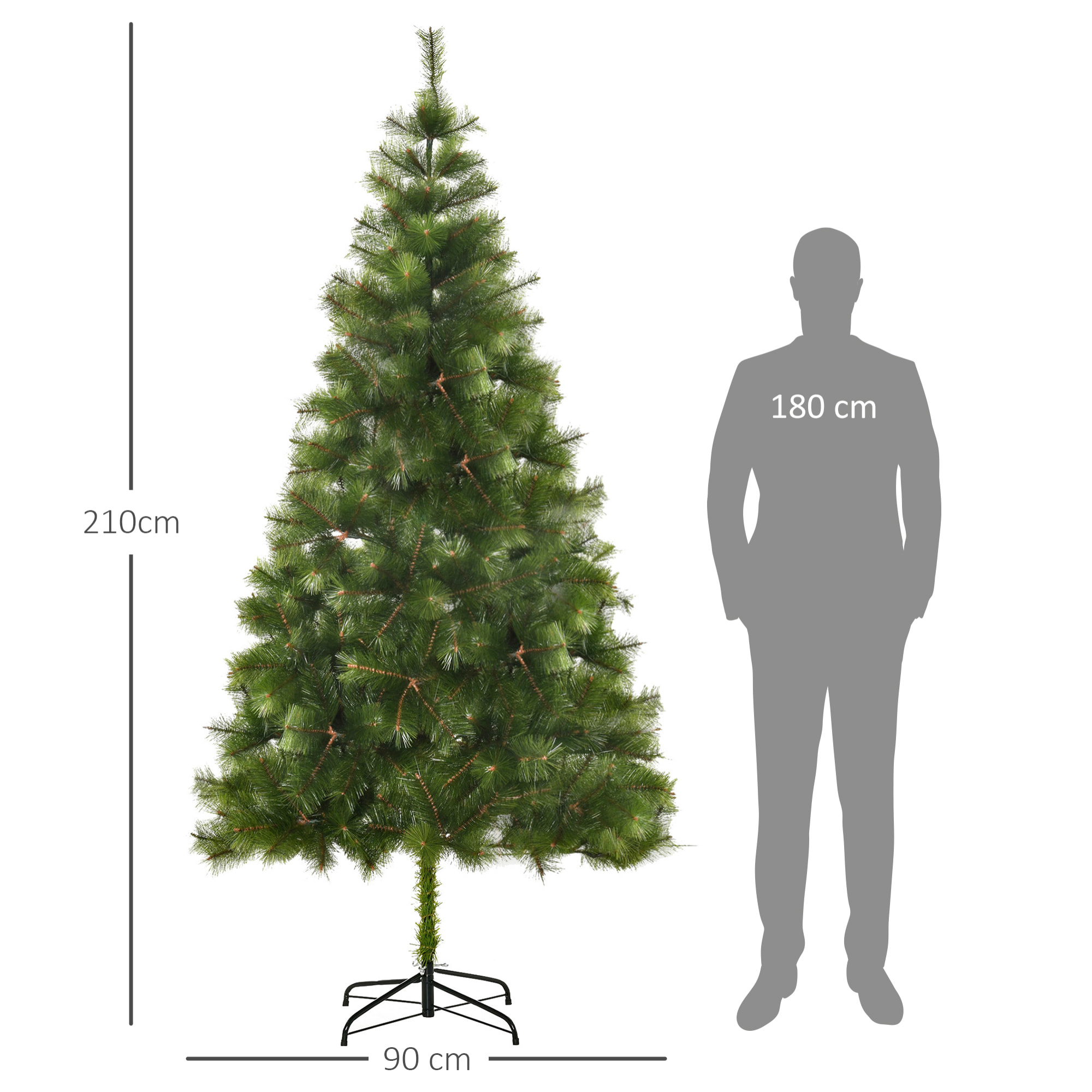 árbol de Navidad Artificial 90x210cm Verde