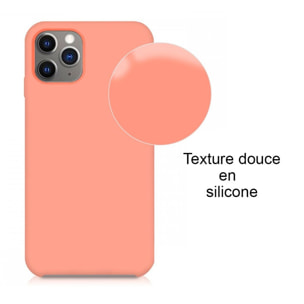 Coque iPhone 11 Pro silicone liquide Corail