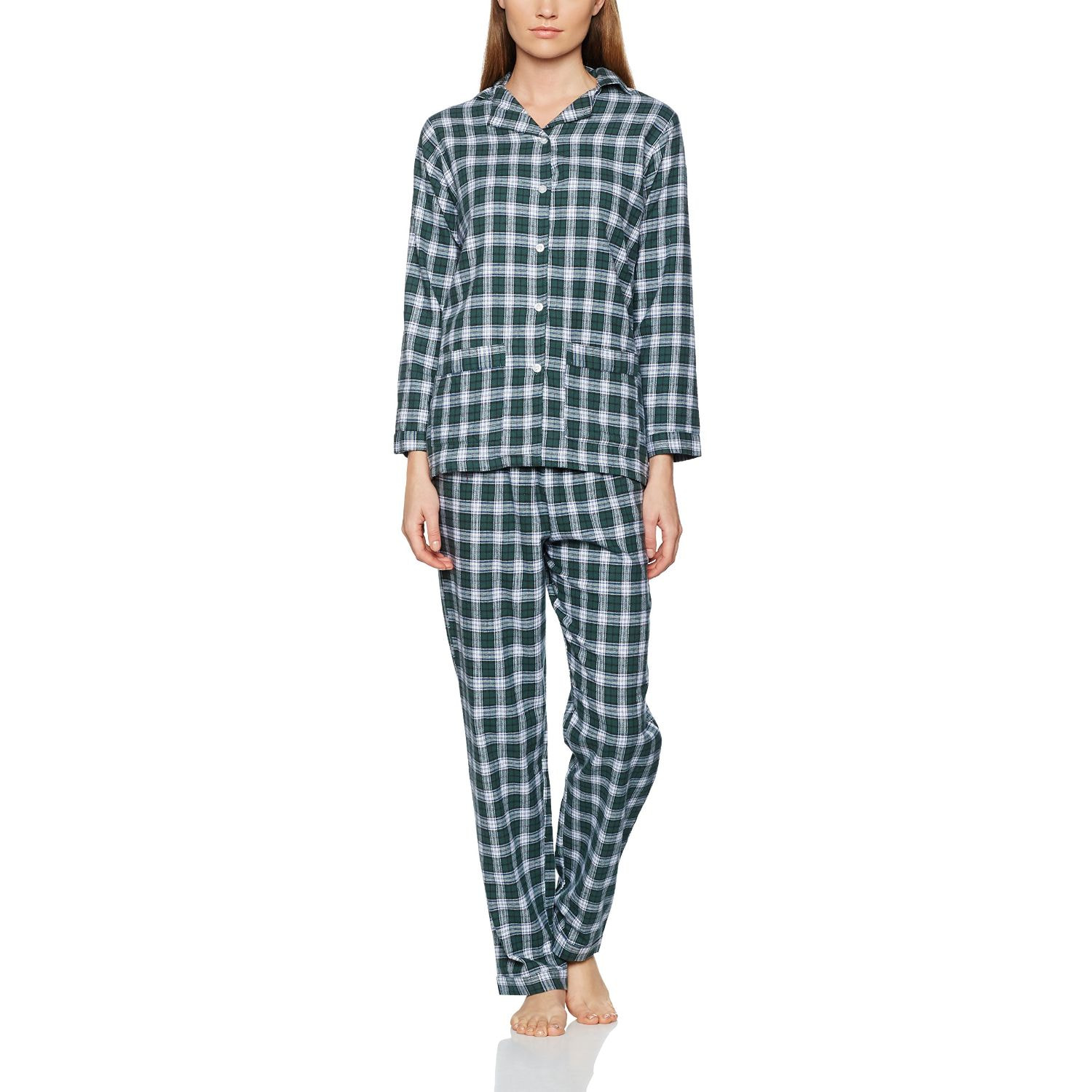 Pigiama DONNA flanella invernale scozzese verde