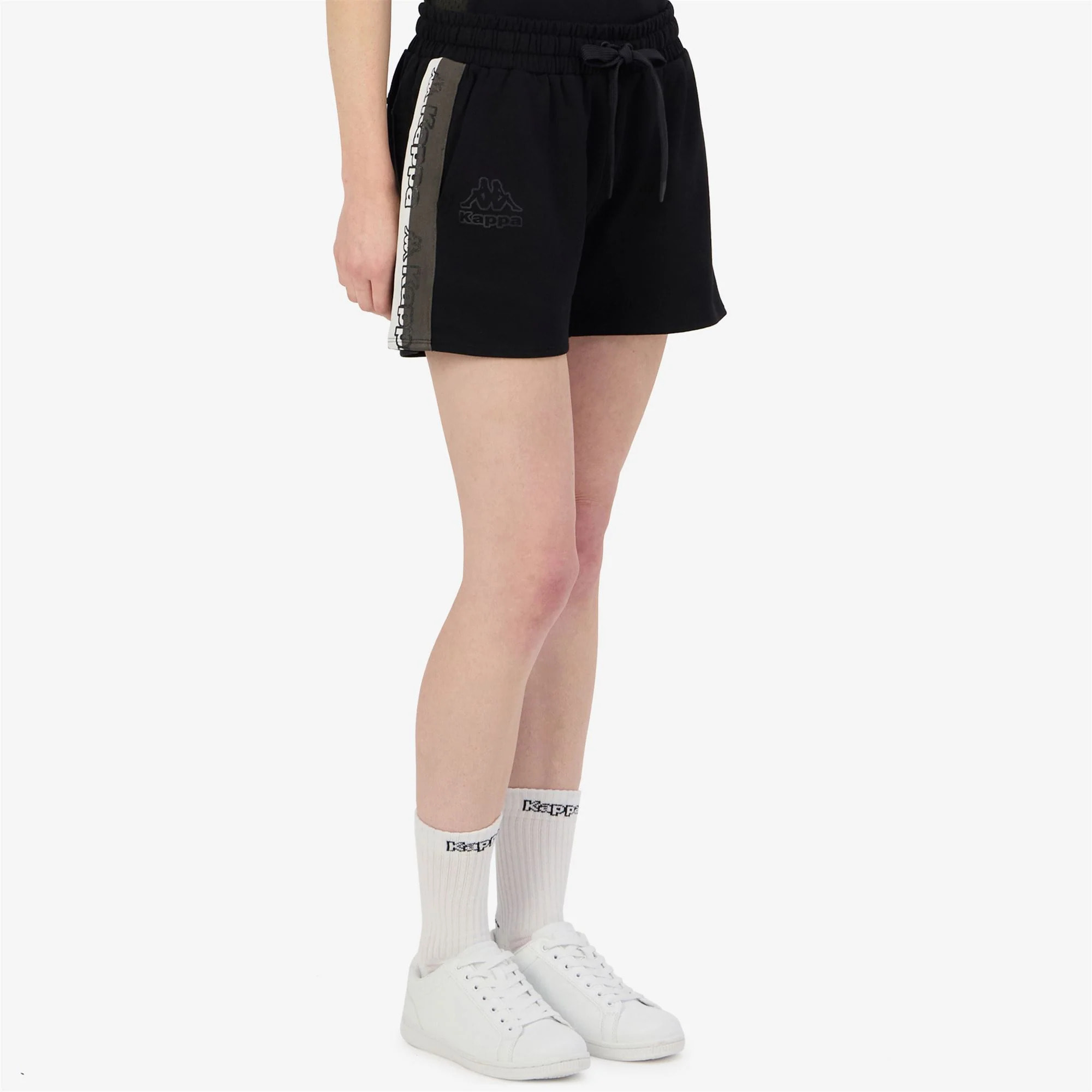Kappa - Pantaloni Corti Donna Nero - Logo Tape Gragria