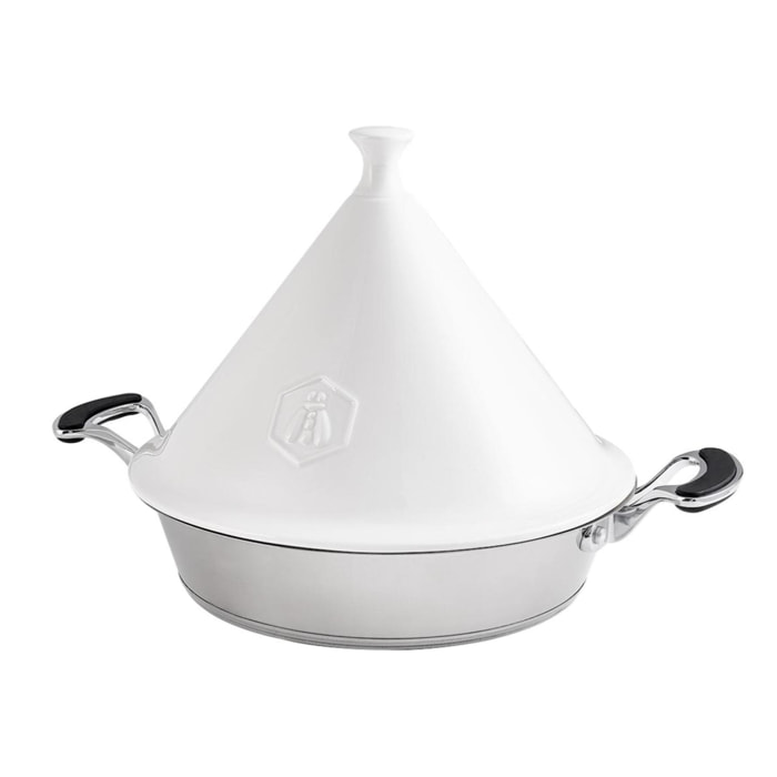 Tajine inox 28,5cm avec couvercle en céramique 18 8