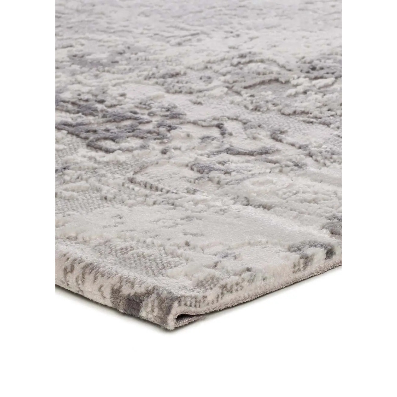 ORIS Alfombra abstracta con relieve gris, varias medidas disponibles.