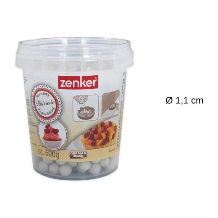 Lot de 2 seaux de billes de cuisson pour pâte sablée, pot de 600 grammes Zenker Smart Pastry