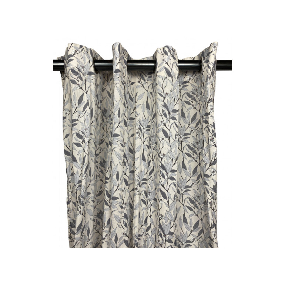 Voilage à œillets en coton motif fleur oranger 140x250cm - ORANGE 983