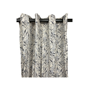 Voilage à œillets en coton motif fleur oranger 140x250cm - ORANGE 983