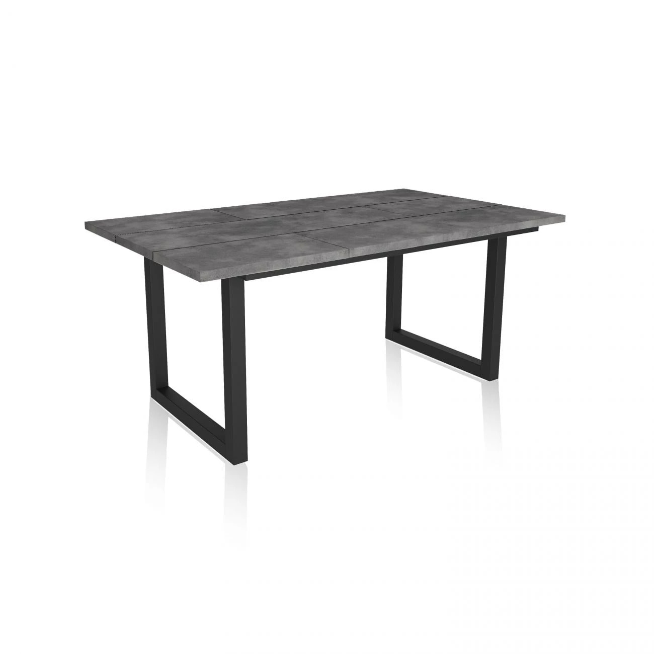 Mesa de comedor de estilo industrial en cementoy negro 167x90 cm Altea Cemento Negro
