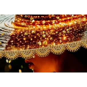 STAMPA DECORATA SU TELA LACCATA C/CORNICE ILLUMY -B- CM 62X3,5
X92