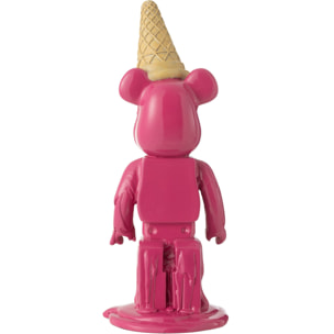 J-Line décoration Ours Cornet Glace - plastique - rose